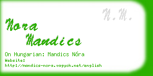 nora mandics business card